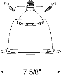 Juno Recessed Lighting 257G-WH (257 GWH) 6" Line Voltage, Deep Cone Trim, Gold Reflector, White Trim