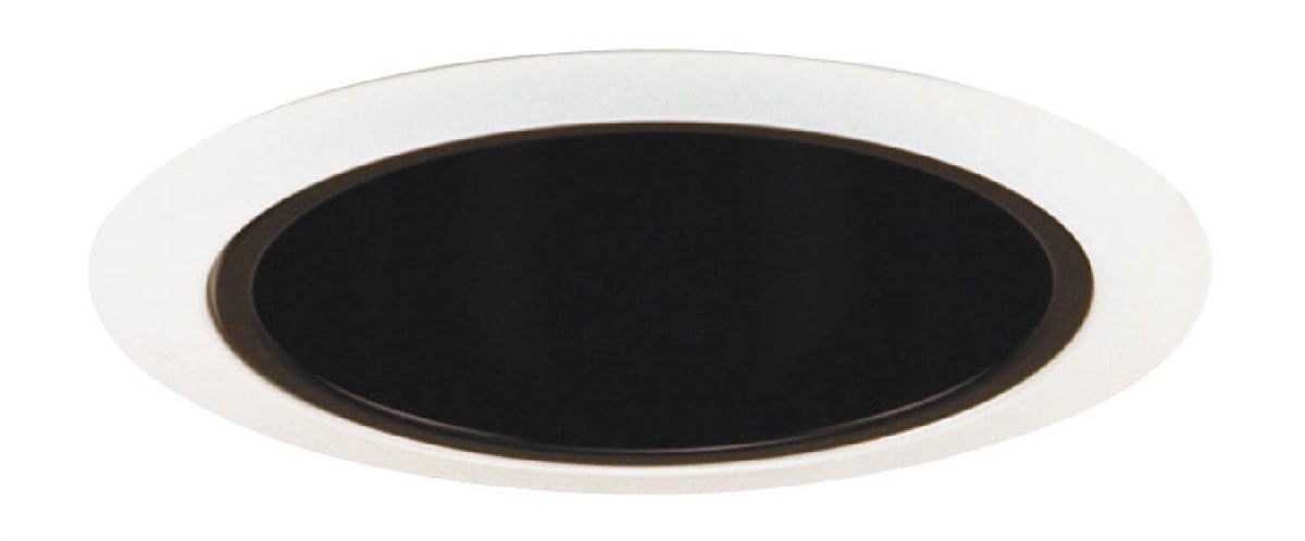 Juno Recessed Lighting 276B-WH (276S BWH) 5" Line Voltage Shallow Cone, Black Reflector, White Trim