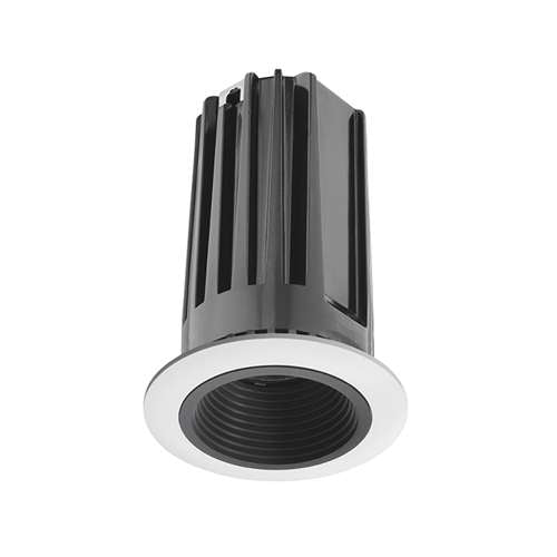 Juno 2" LED 2LEDTRIM G2 DB 35K 90CRI FL BWH Recessed Lighting 2" LED Gen 2 Round Downlight Baffle 3500K 90 CRI, Flood Beam, Black Baffle, White Trim Ring