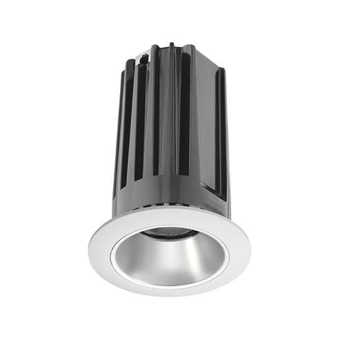 Juno 2" LED 2LEDTRIM G2 DC 35K 80CRI NFL HZWH Recessed Lighting 2" LED Gen 2 Round Downlight Cone 3500K 80 CRI, Narrow Flood Beam, Haze Reflector, White Trim Ring