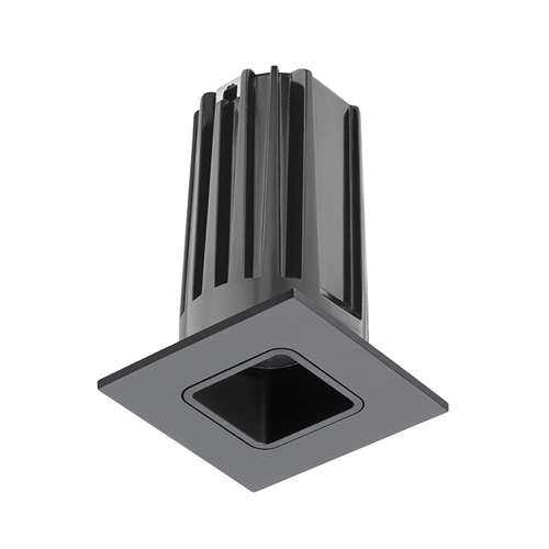 Juno 2" LED 2LEDTRIM G2 SQ 30K 80CRI FL BBL Recessed Lighting 2" LED Gen 2 Square Downlight Cone 3000K 80 CRI, Flood Beam, Black Reflector, Black Trim Ring