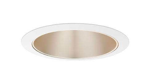 Juno Aculux Recessed Lighting 638WHZ-WH 5 5/8" Angle-Cut Cone, Wheat Haze Alzak Reflector, White Trim