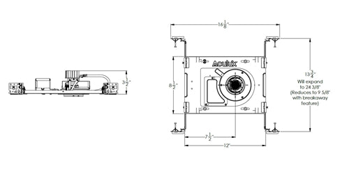 Juno Aculux AX2 A G2 12LM 27K 90CRI 45D FPC 120 Recessed Lighting 2 inch IC LED New Construction Adjustable Housing, 1200 Lumens, 2700K, 90 CRI, 45 Degree Flood, Phase Cut Dim, 5% Dim, 120V