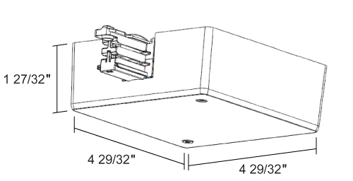 Juno HD Commercial Track Lighting HTEK12CL-BL (HTEK12CL BL) 277V 2-Circuit/2-Neutral, HTEK Current Limiting End Feed - Right Polarity, Black Color