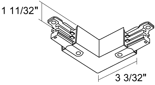 Juno HD Commercial Track Lighting HTEK34-WH (HTEK34 WH) 277V 2-Circuit/2-Neutral, HTEK 90 Degree L Connector, White Color