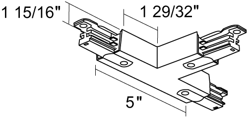 Juno HD Commercial Track Lighting HTEK40-WH (HTEK40 WH) 277V 2-Circuit/2-Neutral, HTEK T Connector - Adjustable Left Polarity, White Color