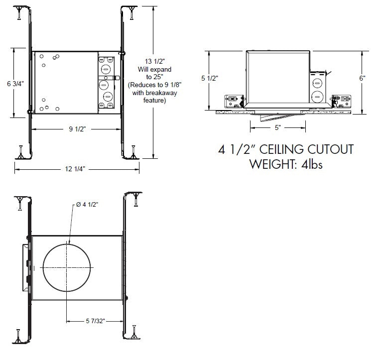 Juno IC1ALEDFW G4N 06LM MVOLT EZ10 Recessed Lighting 4" IC LED Gimbal Fire-Rated New Construction LED Housing, G4N, 600 Lumens, 120-277V, eldoLED 0-10V, 10% Dim