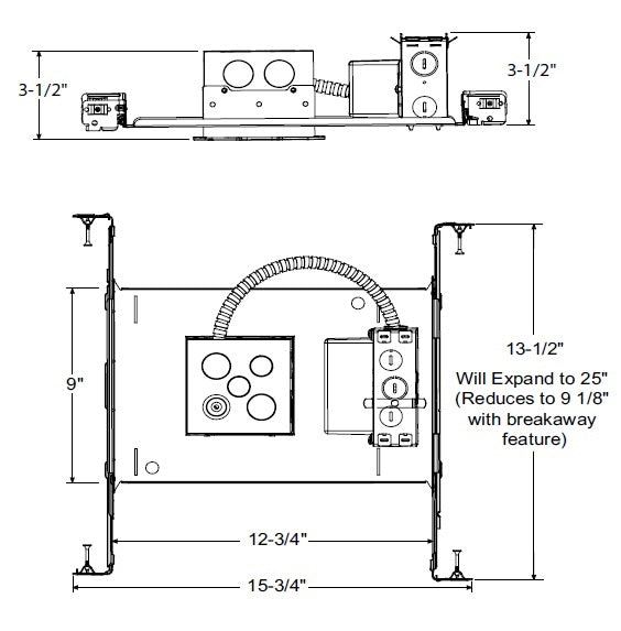 Juno IC1AJBPF 06LM MVOLT EZ1 Recessed Lighting 4" IC LED Fire-Rated Red Series New Construction Adjustable Housing, 600 Lumens, Multi-Volt (120-277), eldoLED 0-10V, 1% Dim