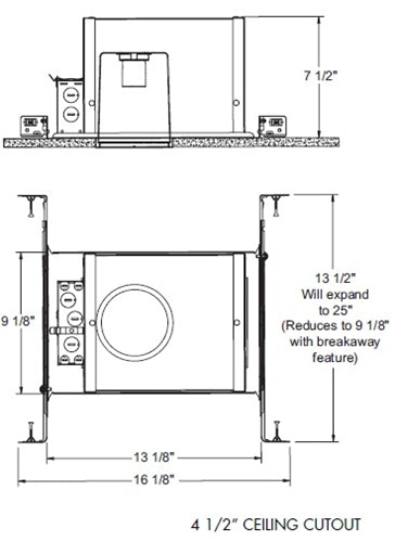 Juno Recessed Lighting IC1P (IC1P) 4" New Construction Line Voltage IC type Housing with Detachable Socket