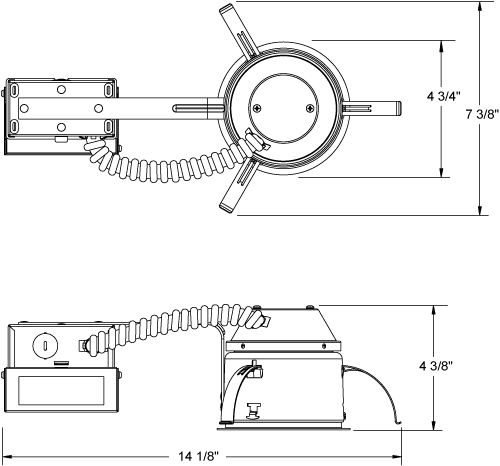 Juno Recessed Lighting IC1RLEDG3-27K-1 4" LED IC Type Remodel Housing 600 Lumens, 2700K Color Temperature, Dedicated Driver 120V