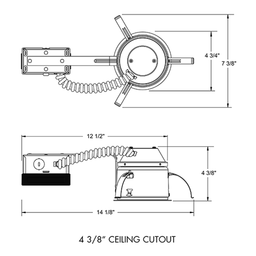 Juno Recessed Lighting IC1RLWDG4N-3K-1 4" IC WarmDim LED Remodel Housing 600 Lumens, 3000K Color Temperature, Dedicated Driver 120V