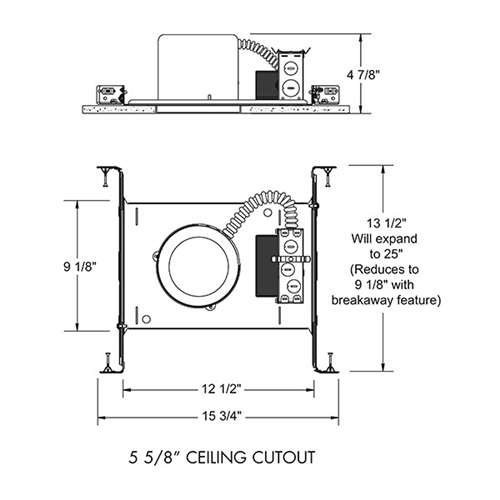 Juno IC20LED WD G4N 06LM 30K 90CRI 120 FRPC Recessed Lighting 5" IC WarmDim LED New Construction Housing 600 Lumens, 3000K Color Temperature, Dedicated Driver 120V