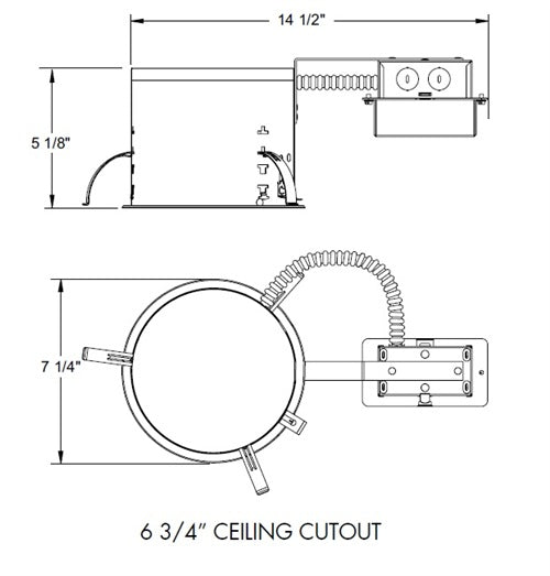 Juno IC22RLED G4 09LM 40K 90CRI MVOLT EZ10 Recessed Lighting 6" LED IC Type Remodel Housing 900 Lumens, 4100K Color Temperature, Universal Driver 120-277V, eldoLED 0-10V, 10% Dim