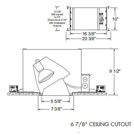 Juno Aculux IC63 Recessed Lighting 5-5/8 inch Line Voltage New Construction IC Open Aperture Adjustable Housing