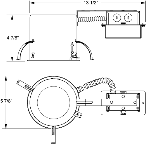 Juno Recessed Lighting IC920RLEDG3-35K-1 5" LED IC Type Remodel Housing 900 Lumens, 3500K Color Temperature, Dedicated Driver 120V