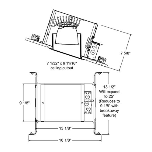Juno Recessed Lighting IC926LED9G4-41K-1 6" Slope LED New Construction IC Type Recessed Housing, Dedicated Driver 120V, 900 Lumens, 4100K Color Temperature