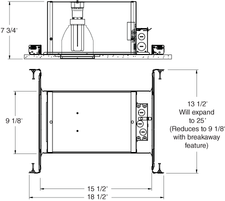 Juno Recessed Lighting ICPL426EN-DB120 4" Fluorescent 26W IC type Housing with 120V NPF Dimmable Electronic Ballast