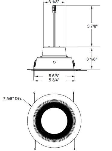 Juno J6RL G4N DB 06LM 27K 90CRI 120 FRPC BWH Recessed Lighting 6" Gen 4 Retrofit LED Downlight Trim Module 600 Lumens, 2700K Color Temperature, Black Baffle, Less Medium Base Socket Adapter