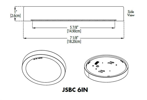 Juno JSBC 6IN SWW2 90CRI WL CP6 MW M2 12.6W LED Surface Mount Downlight, 1000 Lumens, Switchable CCT 3000K/4000K/5000K, 90 CRI, 120V, Matte White, 6 Contractor Pack