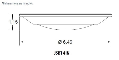 Juno JSBT 4IN 30K 90CRI WL MW Recessed Lighting 4" 10.5W SlimBasics Tapered LED Surface Mount Disk Light, 740 Lumens, 3000K Color Temperature, 90 CRI, Wet Location, White