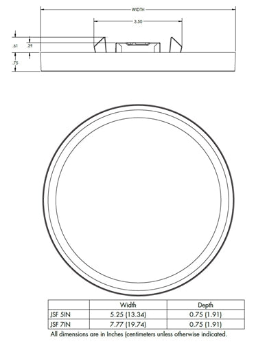 Juno JSF 7IN 10LM SWW5 90CRI 120 FRPC WH Recessed Lighting 7" LED Round SlimForm Surface Downlight, 1000 Lumens, 2700K-5000K Color Selectable, 90 CRI, Dedicated 120V, Forward Reverse Phase Dimming, White