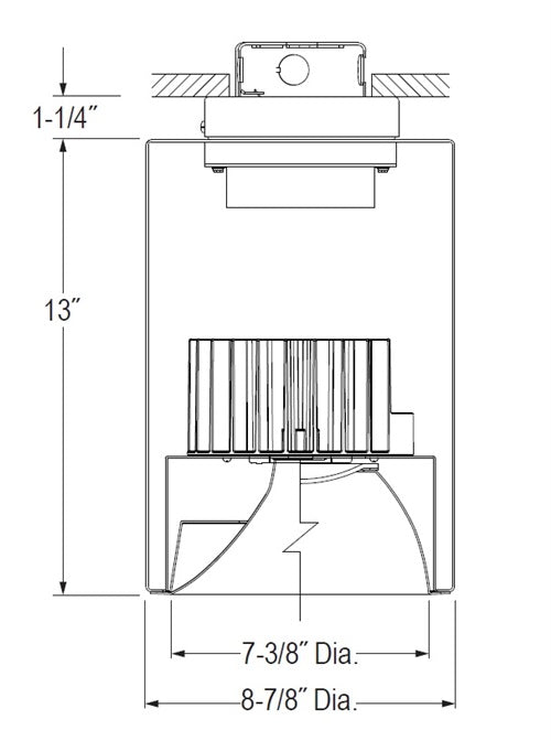 Juno LC8S 13LM 30K 347 W G4 80CRI EZB Indy 8" Round Cylinder Surface Mount L-Series Housing, 1300 Lumens, 3000K Color Temperature, 347V, White Cylinder, Gen 4, 80 CRI, Logarithmic Dimming to <1%