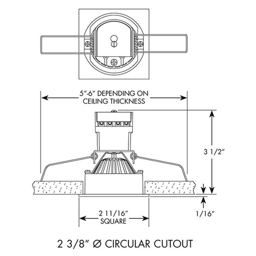 Juno Recessed Lighting MGSLG2-35K-SP-BZ 2-11/16" Mini LED Gimbal Downlight 3500K Spot Beam Spread, Bronze Finish