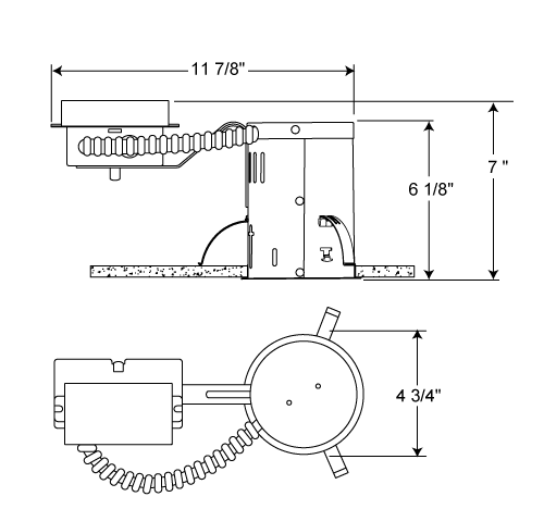 Juno Recessed Lighting PL426RE (PL4R 26W EMVOLT) 4" Fluorescent 26W Remodel Housing with 120V HPF Electronic Ballast