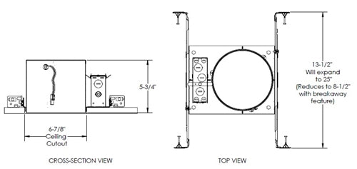 Juno Recessed Lighting QC6 6" Quick Connect New Construction LED Housing Compatible with 6RLD Series