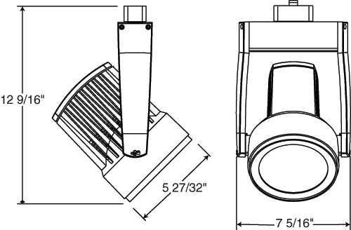 Juno Track Lighting T255LED-27D-FL-WH Cylindra 45W Dimmable LED 2700K Color Temperature, Flood Beam Spread, White Finish