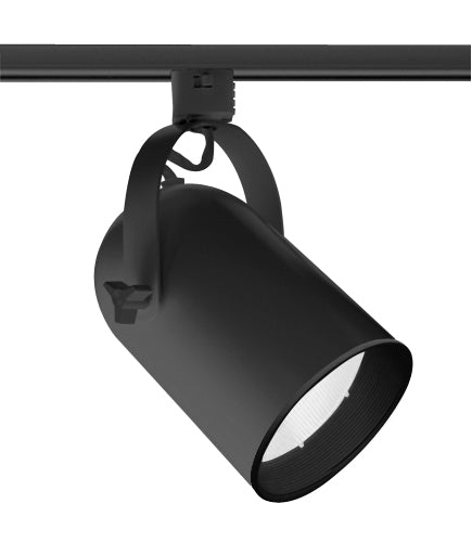 Juno Track Lighting T327B-BL (T327 BLB BL) Round Back Cylinder - Line Voltage 75W BR30/PAR30, Black Baffle, Black Color
