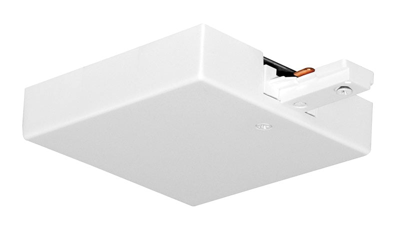 Juno T36 RP WH Trac Lighting Trac Master T Bar End Feed Opposite Polarity, White Finish