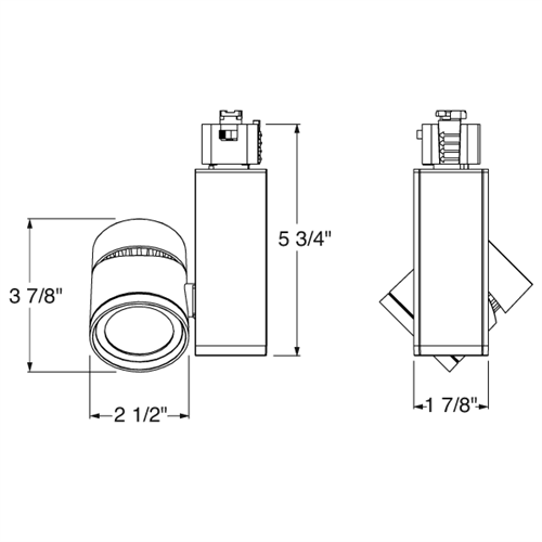 Juno Track Lighting T382L-G2-35VNSL 19W Vertical Cylinder LED, 3500K Color Temperature, Spectral White, Narrow Flood Beam Spread, Silver Finish
