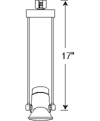Juno Track Lighting T635-16-SL (T635 16IN SL) Trapezia - Line Voltage 75W PAR30 with 16" drop extension, Silver Color