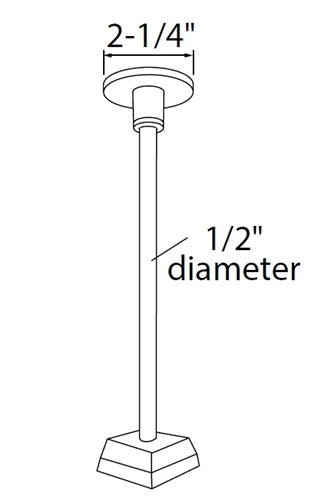 Juno Track Lighting T9091M 36IN WH 36" Pendant Stem Mechanical Support Kit, White