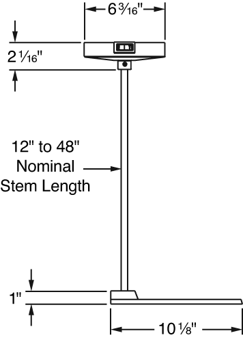 Juno Track Lighting T90CLF-18-BZ (T90CLF 18IN BZ) Trac Master Current Limiting Pendant Stem Kit for T-Bar Ceiling, 18 inch, Bronze Finish