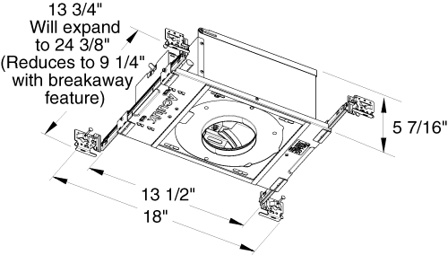 Juno Aculux Recessed Lighting TC13N-CP (TC13N CP) 3-1/4 inch Line Voltage New Construction Standard Round Adjustable Housing with Chicago Plenum