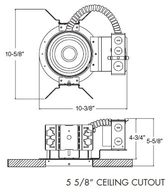 Juno Recessed Lighting TC1420LED3-3K-UCP 5" LED Standard Type New Construction Housing 1400 Lumens, 3000K Color Temperature, 120-277V 0-10V Dimmable Light for Chicago Plenum