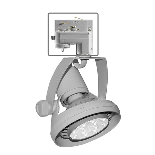 Juno HD Commercial Track Lighting TEK1031SE18WSL (T1031S TEK E26 18W SL) 18W PAR30S E26 Base Die Cast Gimbal Ring Lampholder, Silver Finih