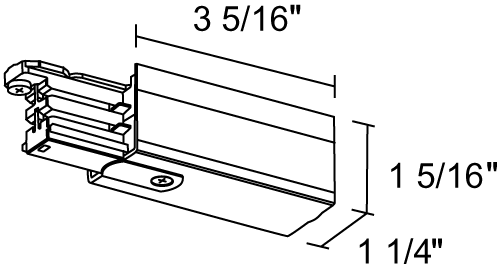 Juno HD Commercial Track Lighting TEK11-WH (TEK11 WH) 120V 2-Circuit/2-Neutral, TEK End Feed - Left Polarity, White Color