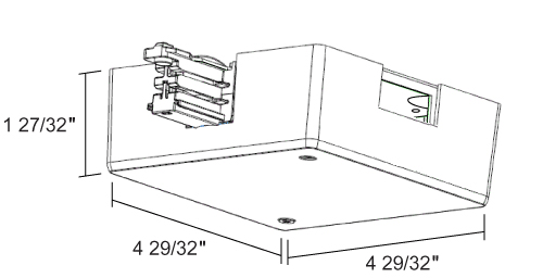 Juno HD Commercial Track Lighting TEK11CL-WH (TEK11CL WH) 120V 2-Circuit/2-Neutral, TEK Current Limiting End Feed - Left Polarity, White Color