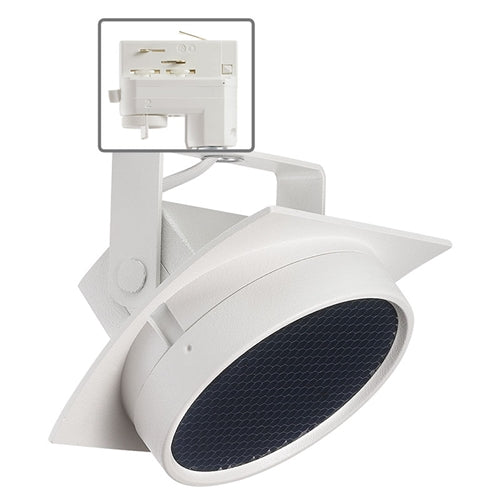 Juno HD Commercial Track Lighting TEK271L3KNHCLWH (T271L TEK 30K 80CRI PDIM NFL WH THCL1WH) 13W Arc LED, 3000K Color Temperature, 85 CRI, Narrow Flood Beam, Hexcell Louver, White Finish
