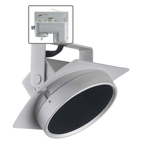Juno HD Commercial Track Lighting TEK271L3KSHCLSL (T271L TEK 30K 80CRI PDIM SP SL THCL1SL) 13W Arc LED, 3000K Color Temperature, 85 CRI, Spot Beam, Hexcell Louver, Silver Finish