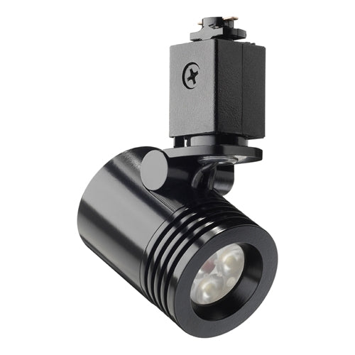 Juno Track Lighting TL114G2-2N-BL Trac 12 LED Mini Cylinder Spotlight, 6W 12V, 2700K Color Temp, Narrow Flood Beam Lighting Fixture, Black Color