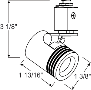 Juno Track Lighting TL114LED-2K-FL-WH Trac 12 LED Mini Cylinder Spotlight, 6W, 2700K Color Temp, 38 degree Flood Lighting Fixture, White Color