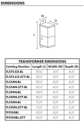 Juno Track Lighting TL575-40-277-BL (MAGXFMR 1C 40W 277 12AC BL) Trac 12 or Flex 12 Magnetic Low Voltage Transformer 12V, 0.5-40 Watts, 277VAC