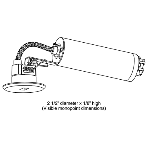 Juno TL644-60-SL (TL644 60W 120 12AC SL) Trac 12 Low Voltage Mini-Monopoint with Integral LED-Compatible Transformer, Silver Finish