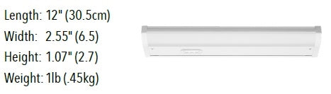 Juno Undercabinet Lighting UCES 12IN SWW4 90CRI WH 12" LED Undercabinet Fixture, 6.7 Watts, 428 lumens, 3000K/3500K/4000K, White Finish