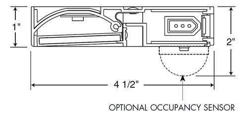 Juno Under Cabinet Lighting Led UPLED22 30K 80CRI SL 6CP NS 22" Pro Dimmable Fixture, 8.1 Watts, 454 Lumens, No Rocker Switch, with Portable 6" Cord and Plug, Silver Finish