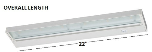 Juno Under Cabinet Lighting Led UPLED22-WH 22" 6-Lamp Pro Dimmable Fixture, 8.1 Watts, 454 Lumens, White Finish - Indoor Lighting Under Cabinet Light Bars